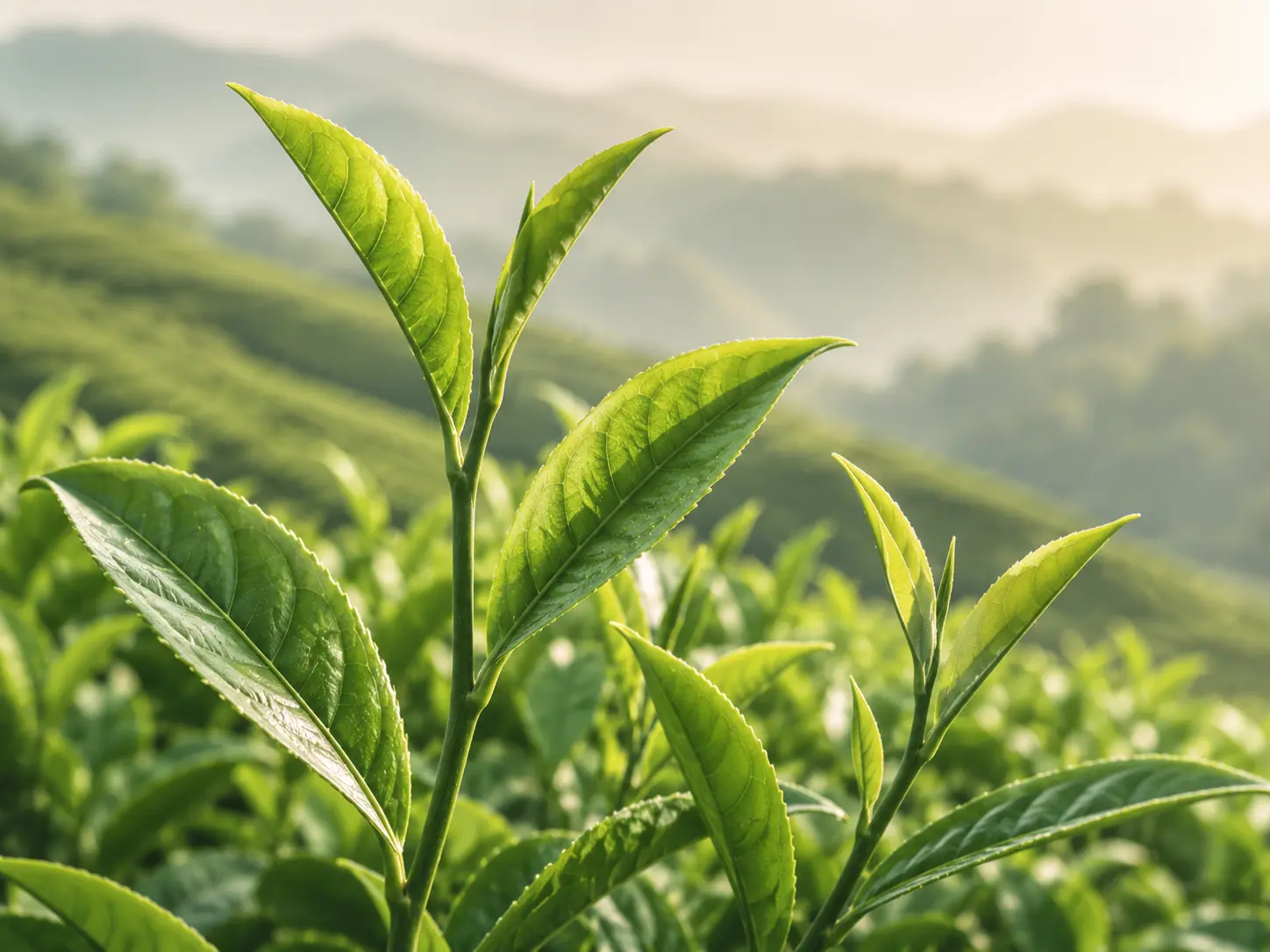 みずみずしい緑茶の茶葉