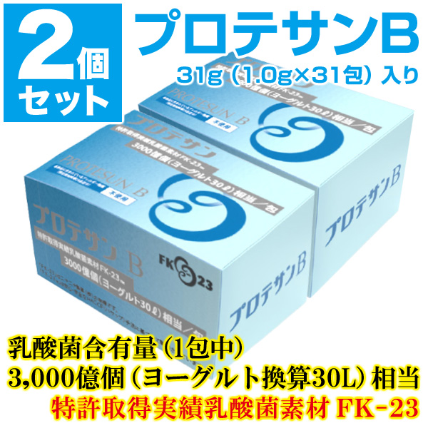 プロテサンB31 ソフト顆粒 FK-23乳酸菌3000億個 31g 1.0g×31包 2個セット 濃縮乳酸菌サプリメント ニチニチ製薬