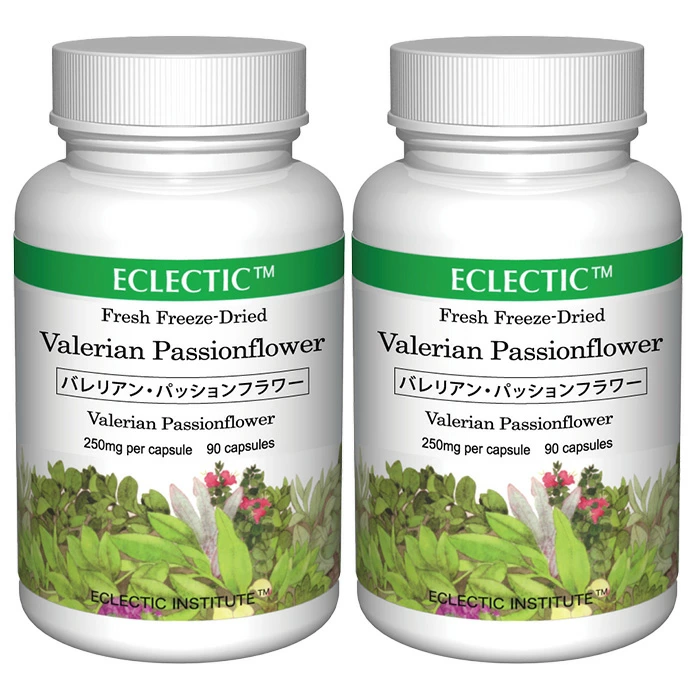 バレリアン・パッションフラワー ブレンド FFD 250mg 90カプセル 2個セット ブレンドハーブサプリメント ECLECTIC エクレクティック