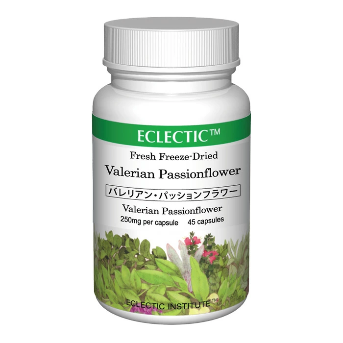 バレリアン・パッションフラワー ブレンド FFD 250mg 45カプセル ブレンドハーブサプリメント ECLECTIC エクレクティック