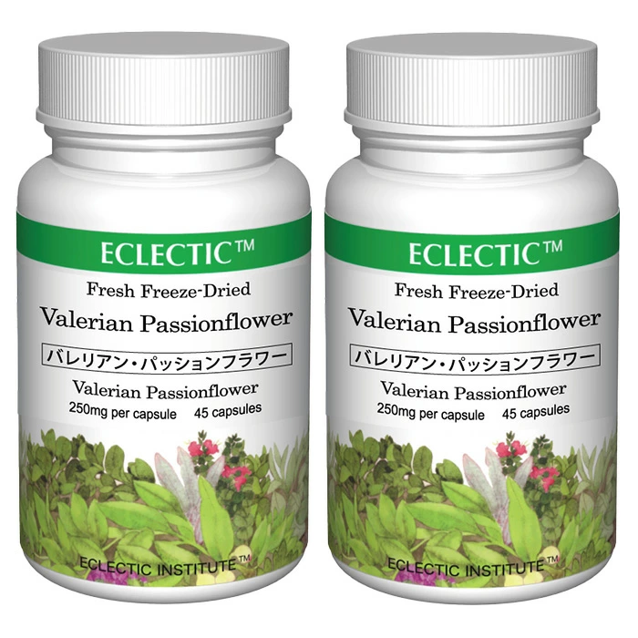 バレリアン・パッションフラワー ブレンド FFD 250mg 45カプセル 2個セット ブレンドハーブサプリメント ECLECTIC エクレクティック