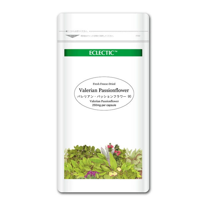 バレリアン・パッションフラワー ブレンド FFD 250mg 90カプセル Ecoパック ブレンドハーブサプリメント ECLECTIC エクレクティック
