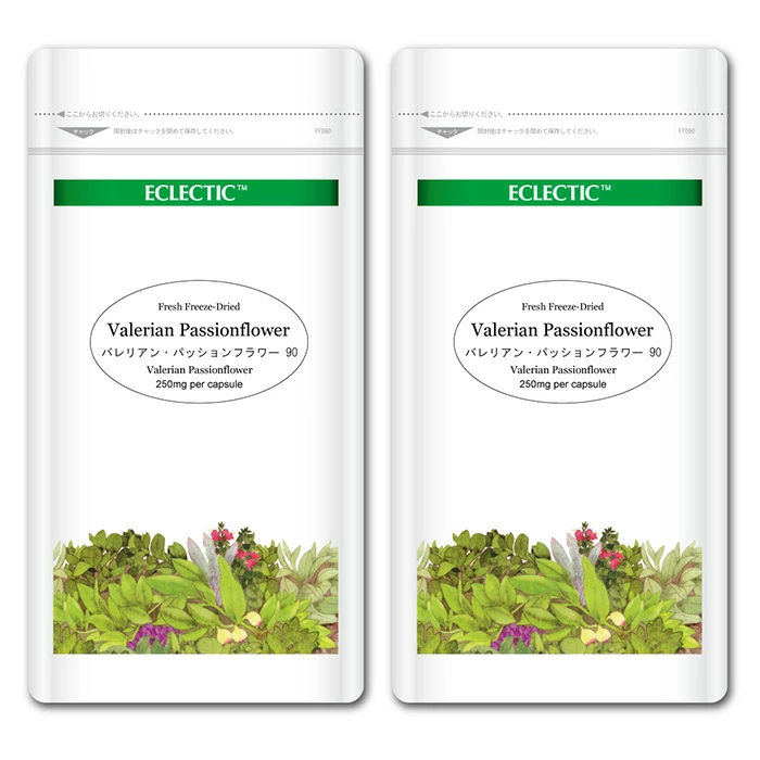 バレリアン・パッションフラワー ブレンド FFD 250mg 90カプセル Ecoパック 2個セット ブレンドハーブサプリメント ECLECTIC エクレクティック