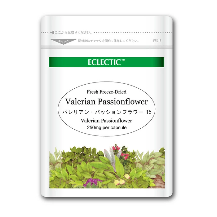バレリアン・パッションフラワー ブレンド FFD 250mg 15カプセル Ecoパック ブレンドハーブサプリメント ECLECTIC エクレクティック