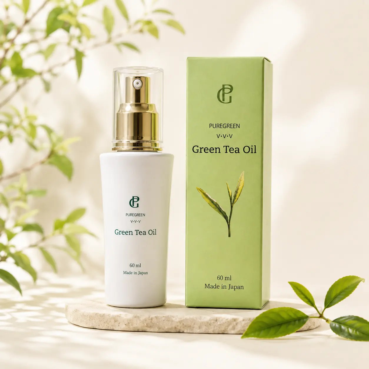 グリーンティオイル 60mL｜緑茶由来成分配合の美容オイル