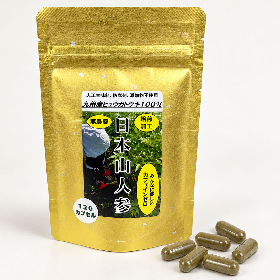 日本山人参 120カプセル 九州産ヒュウガトウキ 葉・茎使用