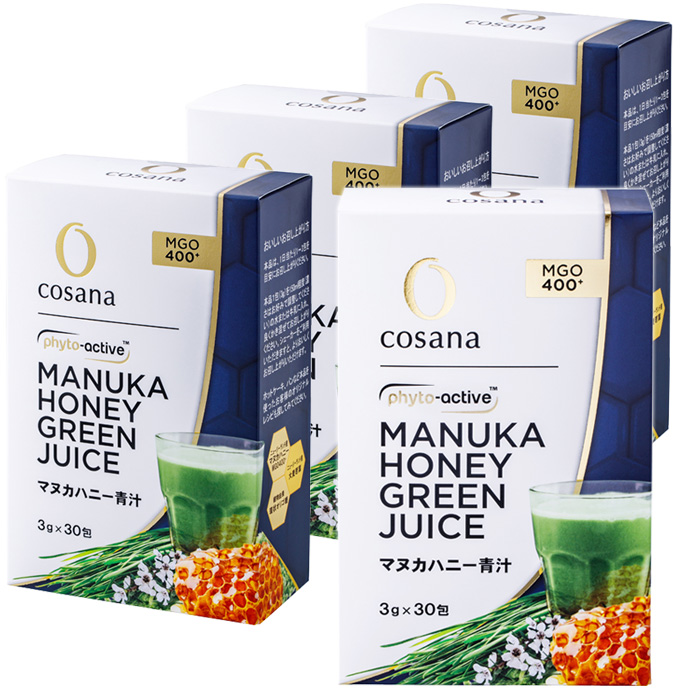 マヌカハニー青汁 3g 30包 4個セット コサナ ニュージーランド産マヌカハニーMGO400+・大麦若葉配合