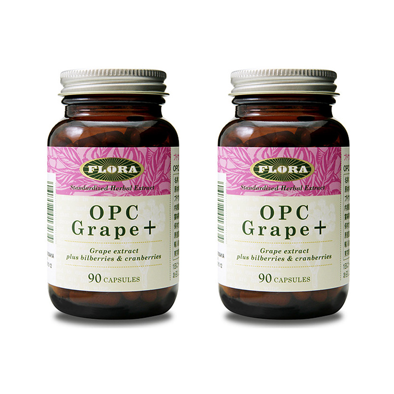 OPC Grape＋ OPCグレープ＋ 90カプセル 2個セット ポリフェノール含有サプリメント FLORA フローラ 